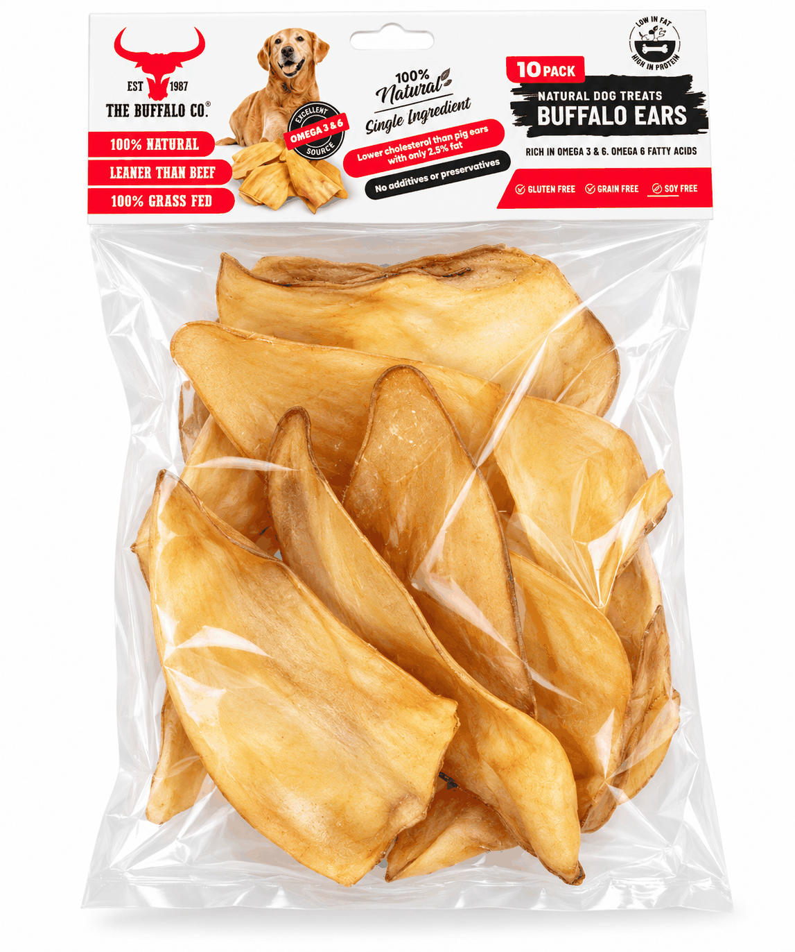 Buffalo Ears - Dog Treats - 10 Ears Pack