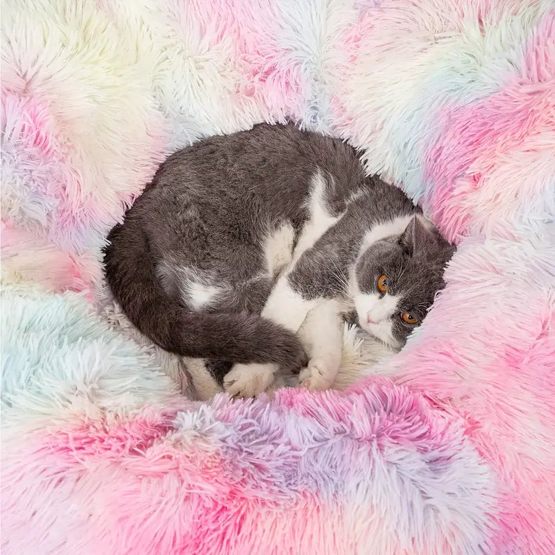 Cozy Plush Cat Tunnel Nest with Hanging Ball Toy - Perfect Kitten Hideaway