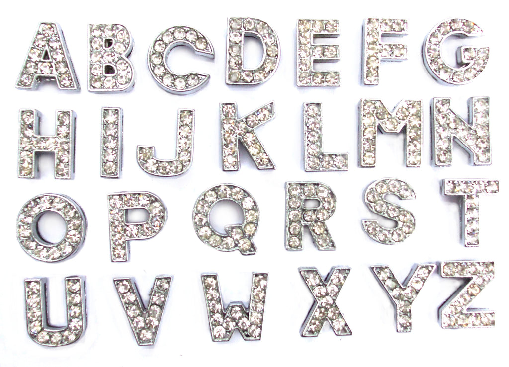 Crystal Slider Letters 10mm - Silver